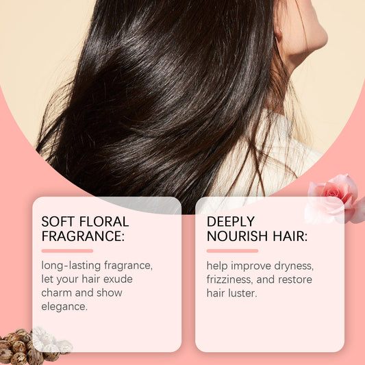 Roxelis Women's Hair Perfume Spray Rose Nourishing Hair Deep Hydrating Floral Fragrance Women's Hair Fresh Fragrance