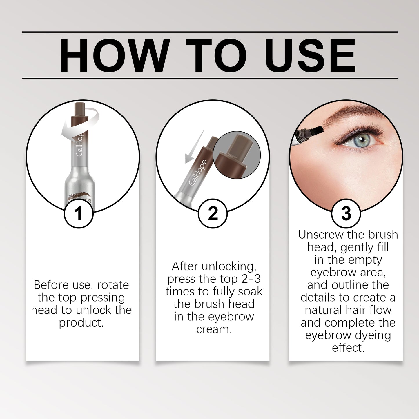 Pressure Air Cushion Brow Cream Not Easy To Smudge Without Removing Makeup To Create Three-Dimensional Natural Long-Lasting Air Cushion Eyebrow Cream