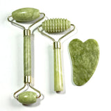 Natural Jingluo Jade Beauty Roller Massager, Facial Rolling Beauty Device, Face Massage Stick