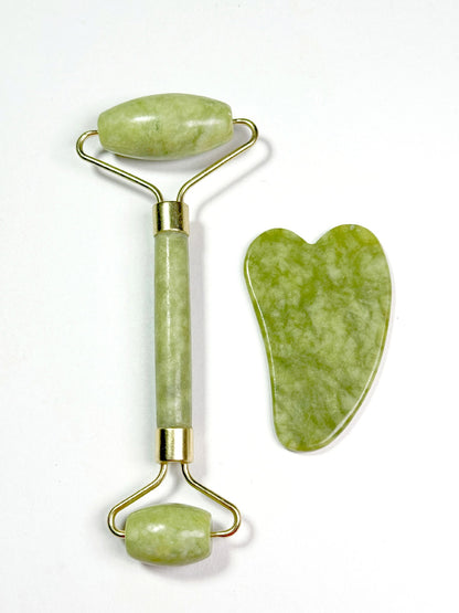 Natural Jingluo Jade Beauty Roller Massager, Facial Rolling Beauty Device, Face Massage Stick