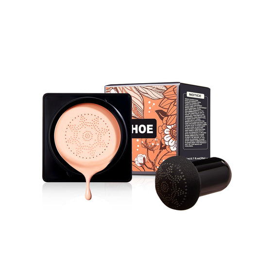 EELHOE Magic Mat Powder Puff, Invisible Pore Ivory White Natural Color With Mushroom Air Cushion On Makeup Base