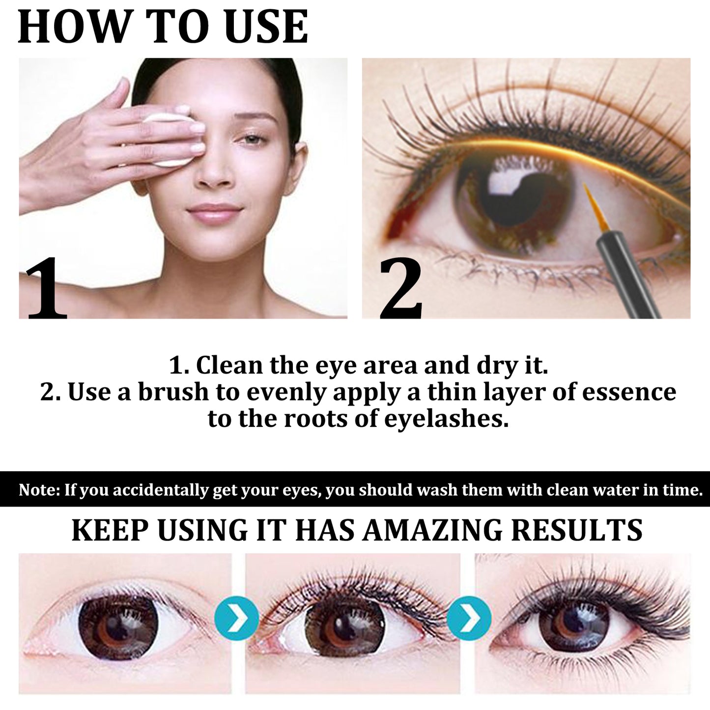 EELHOE Eyelash Boost Serum, Natural Long Black Thick Curling Eyelashes Waterproof And Non-Smudges Durable Mascara